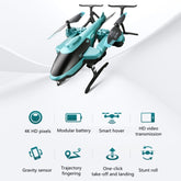 V10 4K HD Camera Helicopter With LED Drone Blue
