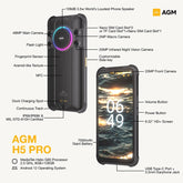AGM H5 Pro Rugged Phone Night Vision Camera Dual SIM 8GB+128GB (Global Version)