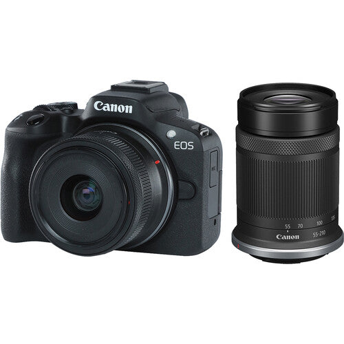 Canon EOS R50 Mirrorless Camera with Kit RF-S 18-45mm & 55-210mm (Black)