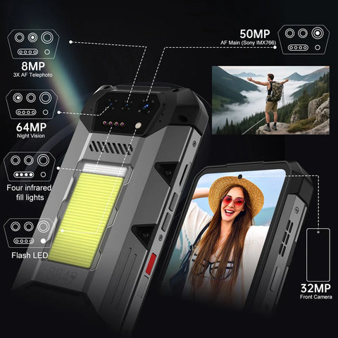 UNIHERTZ Hike Rugged Phone Dual SIM 12GB+512GB