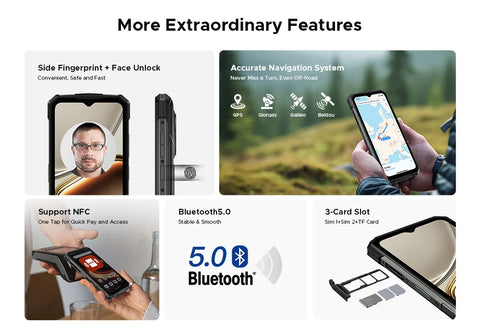 DOOGEE Fire 5 Ultra Rugged Phone Dual Sim 8GB+ 256GB