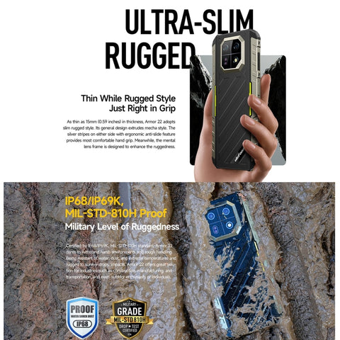Ulefone Armor 22 Rugged Phone Night Vision Camera 8GB+128GB