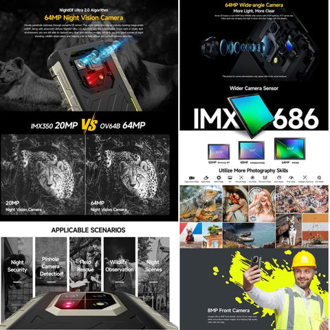 Ulefone Armor 22 Rugged Phone Night Vision Camera 8GB+256GB