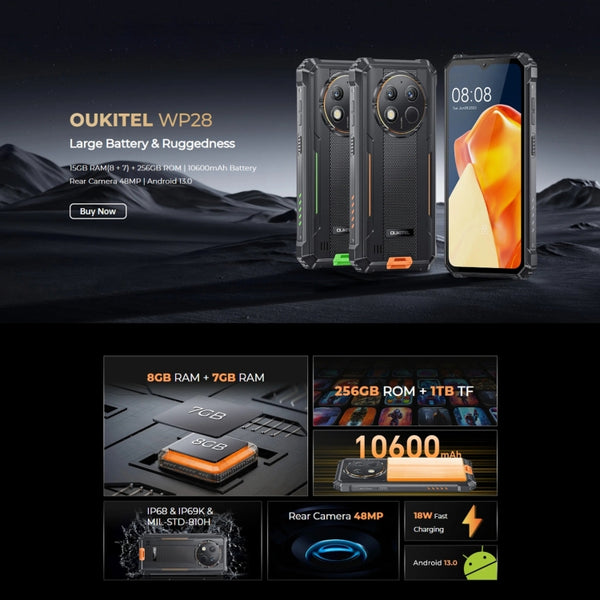 OUKITEL WP28 Rugged Phone 8GB+256GB – XTECHZ+