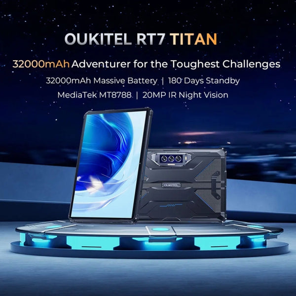 Oukitel RT7 TITAN 4G　青　スタンド付き OUKITEL RT7 TITAN Rugged Tablet LTE 10.1 inch 8GB+256GB – XTECHZ+