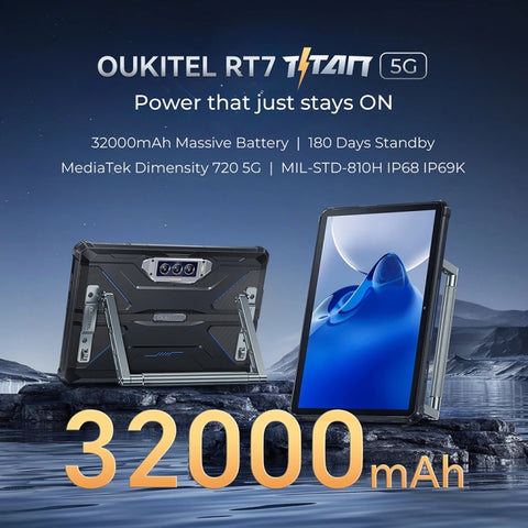 OUKITEL RT7 TITAN Rugged Tablet 5G 10.1 inch 12GB+256GB
