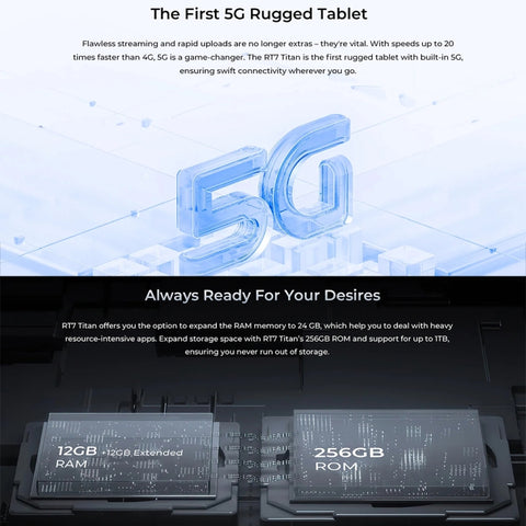 OUKITEL RT7 TITAN Rugged Tablet 5G 10.1 inch 12GB+256GB