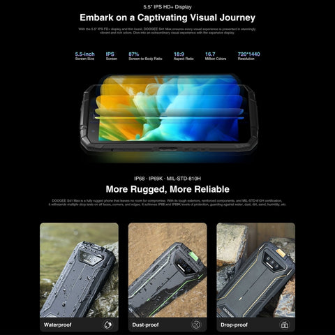 DOOGEE S41 Max Rugged Phone 6GB+256GB