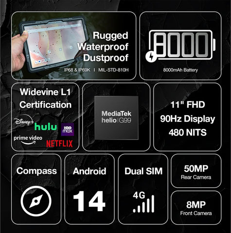 AGM PAD P2 Active Rugged Tablet Dual SIM 8GB+256GB