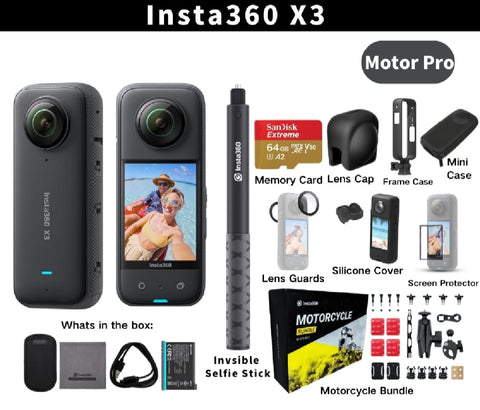 Insta360 X3 360° Camera (Motorcycle Bundle)
