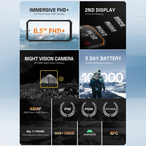 IIIF150 B1 Pro Rugged Phone Dual SIM Night Vision Camera 6GB+128GB