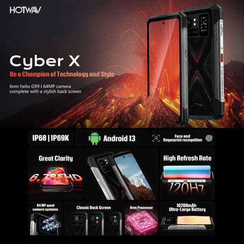 HOTWAV CYBER X Rugged Phone Dual SIM 8GB+256GB