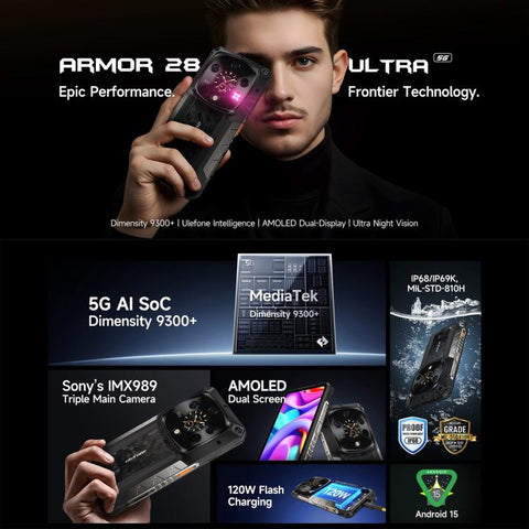 Ulefone Armor 28 Ultra 5G Rugged Phone Dual SIM Night Vision Camera 16GB+1TB