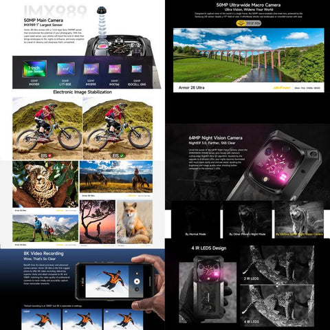 Ulefone Armor 28 Ultra 5G Rugged Phone Dual SIM Night Vision Camera 16GB+1TB