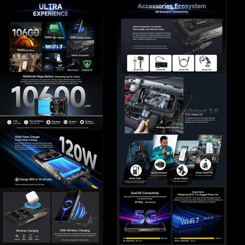 Ulefone Armor 28 Ultra 5G Rugged Phone Dual SIM Night Vision Camera 16GB+1TB - Thermal Imaging Ver