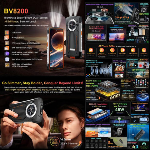 Blackview BV8200 Rugged Phone Dual SIM 12GB+256GB