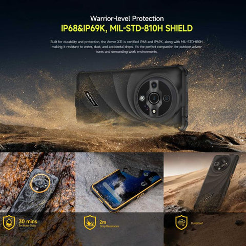 Ulefone Armor X31 Rugged Phone Night Vision Camera 6GB+128GB