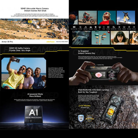 Ulefone Armor 30 Pro 5G Rugged Phone Dual SIM Night Vision Camera 16GB+512GB