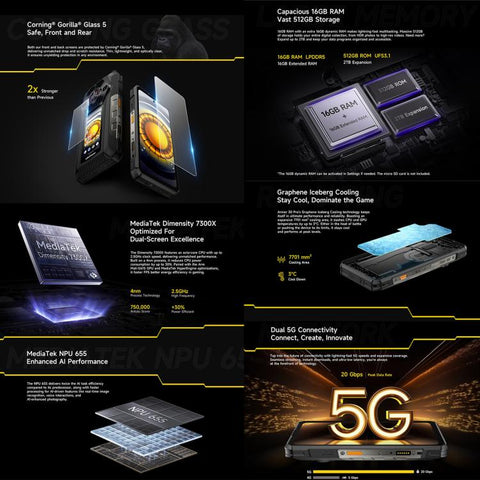 Ulefone Armor 30 Pro 5G Rugged Phone Dual SIM Night Vision Camera 16GB+512GB