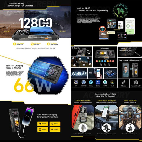 Ulefone Armor 30 Pro 5G Rugged Phone Dual SIM Night Vision Camera 16GB+512GB