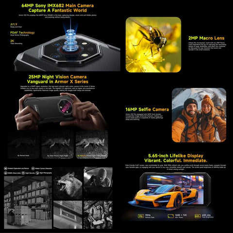 Ulefone Armor X32 Pro 5G Rugged Phone Dual SIM Night Vision Camera 8GB+256GB