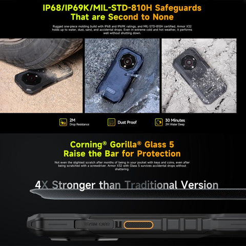 Ulefone Armor X32 Rugged Phone Dual SIM Night Vision Camera 6GB+128GB