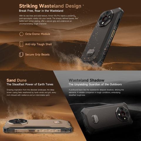 Ulefone Armor X16 Pro 5G Rugged Phone Dual SIM Night Vision Camera 8GB+256GB