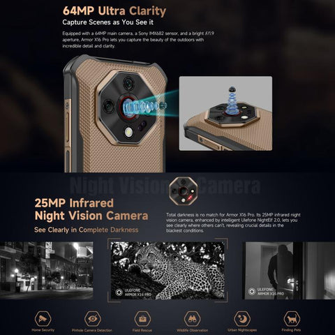 Ulefone Armor X16 Pro 5G Rugged Phone Dual SIM Night Vision Camera 8GB+256GB