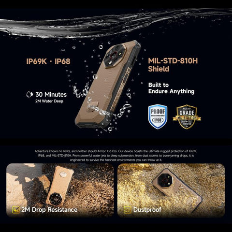 Ulefone Armor X16 Pro 5G Rugged Phone Dual SIM Night Vision Camera 8GB+256GB