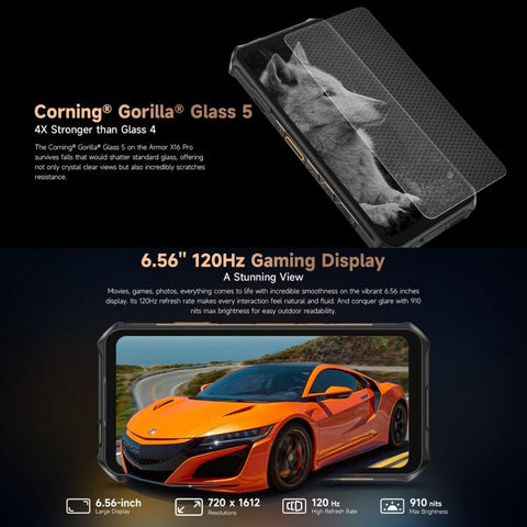 Ulefone Armor X16 Pro 5G Rugged Phone Dual SIM Night Vision Camera 8GB+256GB