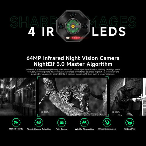 Ulefone Armor 33 Rugged Phone Dual SIM Night Vision Camera 12GB+512GB