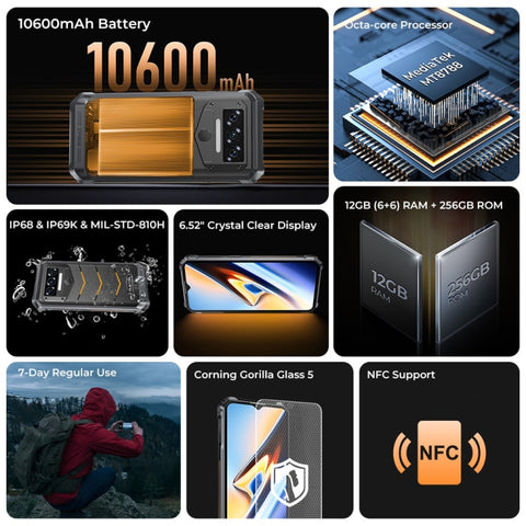 OUKITEL WP38 Rugged Phone 6GB+256GB