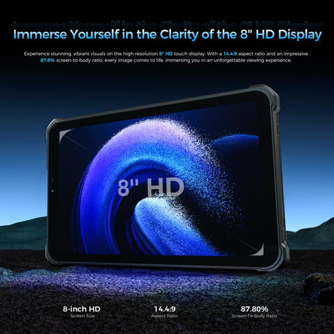 OUKITEL RT3 Plus Rugged Tablet PC LTE 8.0 inch 4GB+128GB