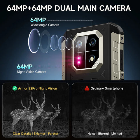 ULEFONE Armor 22 Pro Rugged Phone Dual SIM 8GB+128GB