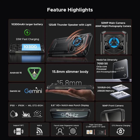 DOOGEE Blade 20 Play 5G Rugged Phone Dual Sim 8GB+256GB