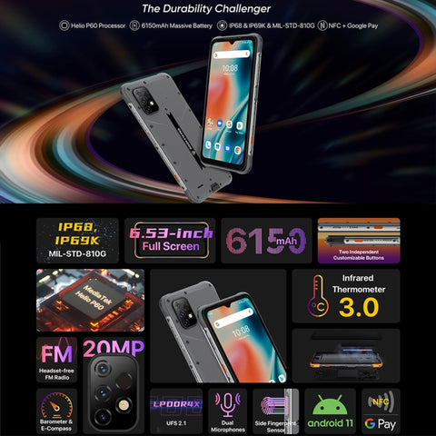 Umidigi Bison X10 Rugged Phone 4GB+64GB