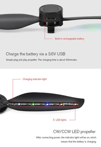 STARTRC 2 Pairs Foldable Color LED Flash Lamp Low Noise Propellers for DJI Mavic Air 2
