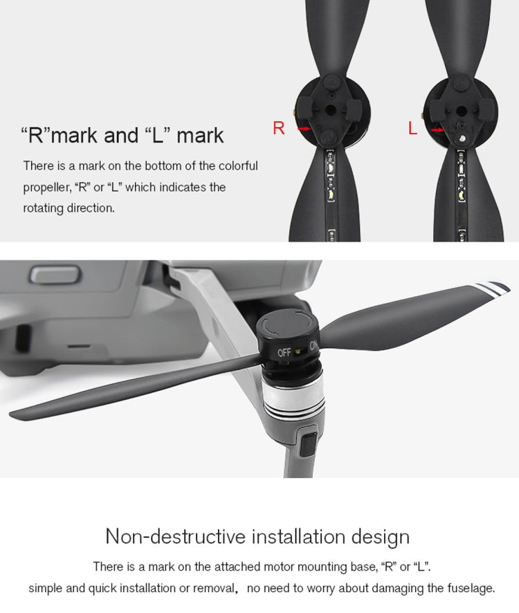 STARTRC Pairs Foldable Color LED Flash Lamp Low Noise Propellers