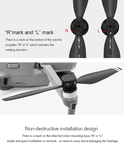 STARTRC 2 Pairs Foldable Color LED Flash Lamp Low Noise Propellers for DJI Mavic Air 2