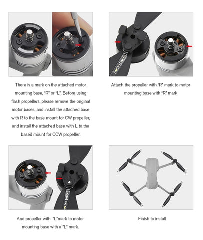 STARTRC 2 Pairs Foldable Color LED Flash Lamp Low Noise Propellers for DJI Mavic Air 2