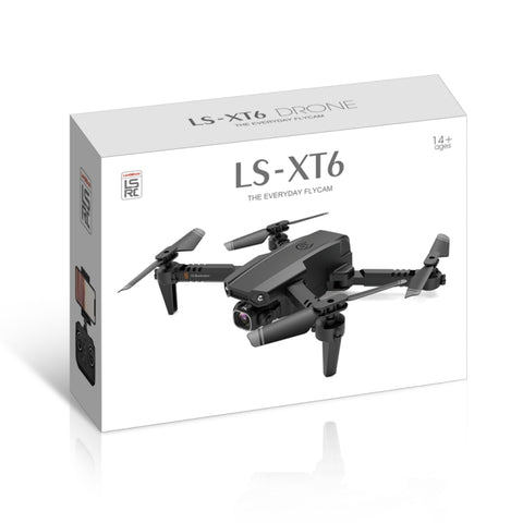 LS-XT6 4K Single Camera Foldable Quadcopter Mini Drone Black