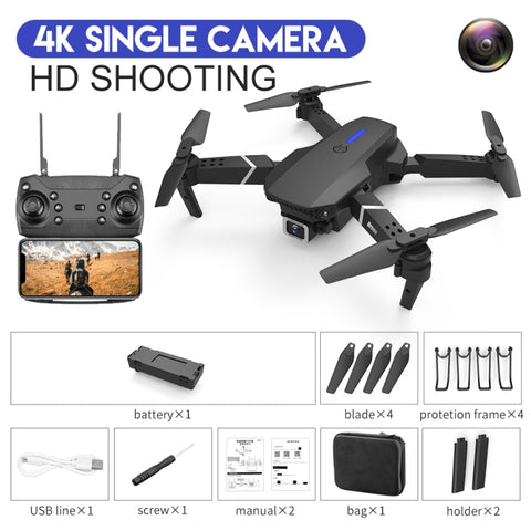 LS-E525 Pro 4K Single HD Camera Three-sided Obstacle Avoidance Mini Foldable Quadcopter Drone Black
