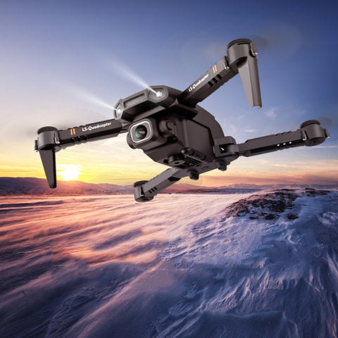 LS-XT6 4K Single Camera Foldable Quadcopter Mini Drone Black