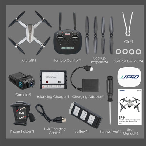 JJPRO X5 4-Channel Quadcopter with WiFi Real-time Video & GPS Photographing Drone Silver