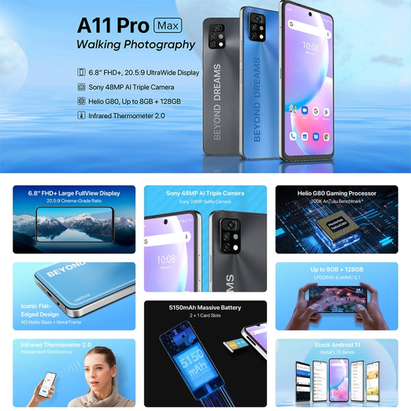 Umidigi A11 Pro Max 8GB/128GB ブラック　ほぼ未使用 UMIDIGI A11 Pro MAX Moviles,8GB + 128GB Telefonos Moviles,AI