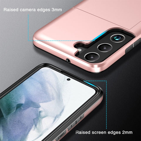 Samsung Galaxy S22 5G Shockproof Armor Phone Cover with Card Slot