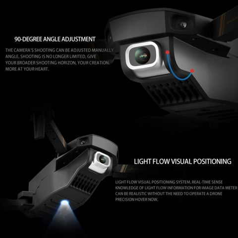 V4 Wide Angel Dual Camera 4K HD with Aut Follow Quadcopter Drone Black