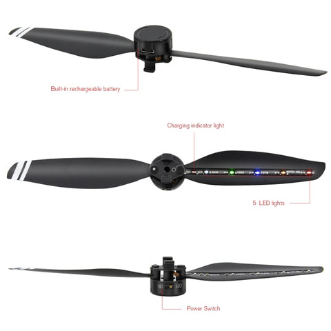 STARTRC 2 Pairs Foldable Color LED Flash Lamp Low Noise Propellers for DJI Mavic Air 2