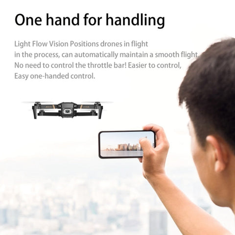 V4 Wide Angel Dual Camera 4K HD with Aut Follow Quadcopter Drone Black