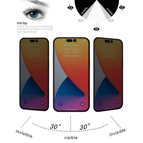 iPhone 14 Pro Max / iPhone 14 Pro Anti-Spy Tempered Glass Screen Protector